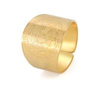 SIPURIS Anillo de sello ajustable con sello de los siete arcángeles, sello de Salomón, amuleto de cábala, anillo de acero inoxidable, joyería para hombres y mujeres, 8, acero inoxidable, sin piedras