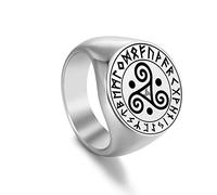 SIPURIS Anillo de triskele celta para hombres y mujeres anillo de triskelion celta con nudo en espiral de acero inoxidable de la Trinidad irlandesa para hombre anillos de boda de promesa para hombre