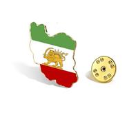 SIPURIS Broche esmaltado con bandera de león y sol para mujeres y hombres, bandera histórica de Irán, broche de mapa persa/iraní, joyería de 2,2 x 2,6 cm, acero inoxidable, sin piedras preciosas