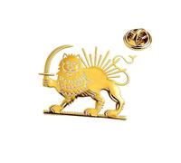 SIPURIS Broche esmaltado con bandera de león y sol para mujeres y hombres, broche de solapa con signo histórico de Irán, broche de sol persa/león iraní, 0.82*1.18in, Acero inoxidable, Sin piedra
