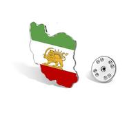 SIPURIS - Broche esmaltado con bandera de león y sol para mujeres y hombres, diseño histórico de bandera de Irán, broche de león persa/iraní, 0.87*1.02in, Acero inoxidable, Sin piedra preciosa