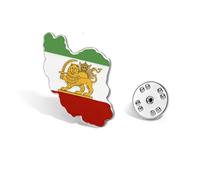 SIPURIS - Broche esmaltado con bandera de león y sol para mujeres y hombres, diseño histórico de bandera de Irán, broche de león persa/iraní, 0.87*1.02in, Acero inoxidable, Sin piedra preciosa