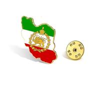 SIPURIS - Broche esmaltado con bandera de león y sol para mujeres y hombres, diseño histórico de bandera de Irán, broche de león persa/iraní, 0.87*1.02in, Acero inoxidable, Sin piedra preciosa