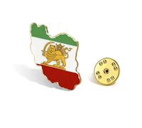 SIPURIS - Broche esmaltado con bandera de león y sol para mujeres y hombres, diseño histórico de bandera de Irán, broche de león persa/iraní, 0.87*1.02in, Acero inoxidable, Sin piedra preciosa