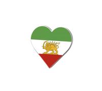 SIPURIS Broche esmaltado con diseño de bandera de león y sol, diseño de corazón histórico de Irán, con mapa, persa/iraní, joyería, 0.79*0.79 in, Acero inoxidable, Sin piedra preciosa