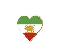 SIPURIS Broche esmaltado con diseño de bandera de león y sol, diseño de corazón histórico de Irán, con mapa, persa/iraní, joyería, 0.79*0.79 in, Acero inoxidable, Sin piedra preciosa