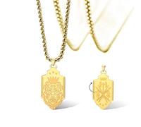 SIPURIS Collar con cabeza de león de corona hip-hop colgante de doble cara Rock Punk Animal Amuleto para hombre, 1,5 x 0,79 pulgadas, acero inoxidable, sin piedras preciosas, 1.5*0.79in, Acero