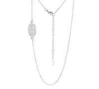 SIPURIS Collar con medalla milagrosa de la Virgen María para hombres y mujeres, colgante de cruz de la Virgen María, joyería católica religiosa para bautismo, 0.44*0.94in, Acero inoxidable, Sin piedra