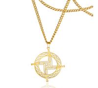 SIPURIS Collar de cruz de Santa Brígida, pandente irlandés, celta, talismán, cristiano, pagano, joyería religiosa para mujer y hombre, 1.38*1.46in, Acero inoxidable, Sin piedra preciosa