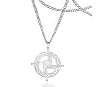 SIPURIS Collar de cruz de Santa Brígida, pandente irlandés, celta, talismán, cristiano, pagano, joyería religiosa para mujer y hombre, 1.38*1.46in, Acero inoxidable, Sin piedra preciosa