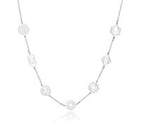 SIPURIS Collar de flor de loto de yoga para mujer, colgante de símbolo Om Ohm, collar budista de yoga, mandala, joyería espiritual, regalo, Talla única, Acero inoxidable, No es una piedra preciosa