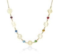 SIPURIS Collar de flor de loto de yoga para mujer, colgante de símbolo Om Ohm, collar budista de yoga, mandala, joyería espiritual, regalo, Talla única, Acero inoxidable, No es una piedra preciosa