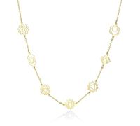 SIPURIS Collar de flor de loto de yoga para mujer, colgante de símbolo Om Ohm, collar budista de yoga, mandala, joyería espiritual, regalo, Talla única, Acero inoxidable, No es una piedra preciosa