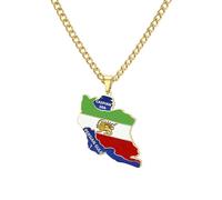 SIPURIS Collar de mapa de Irán, colgante de bandera iraní, cultura persa, joyería étnica, regalo de recuerdo para persas iraníes, hombres y mujeres