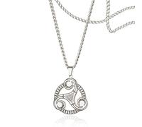 SIPURIS Collar de nudo de la Trinidad, colgante nórdico de triple espiral, amuleto celta de triskelion, joyería para mujeres y hombres, 1.1*0.98in, Acero inoxidable, No es una piedra preciosa