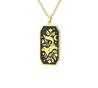 SIPURIS Collar de zorro de cuento de hadas, colgante de zorros delicados, acero inoxidable, joyería de animales para mujeres y hombres, 0.67*1.46in, Acero inoxidable, No es una piedra preciosa