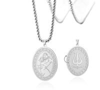 SIPURIS Collar Poseidón del Señor del Mar, amuleto de mitología griega, accesorios para joyería de hombre de los Doce Dioses del Olimpo, 1.5*1.06in, Acero inoxidable, No es una piedra preciosa