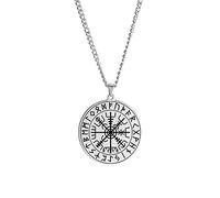 SIPURIS Collar vikingo Vegvisir para hombre, runas vikingas celtas, collar de brújula de Odín nórdico para hombre, amuleto pagano, joyería regalos para hombres