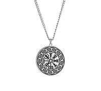 SIPURIS Collar vikingo Vegvisir para hombre, runas vikingas celtas, collar de brújula de Odín nórdico para hombre, amuleto pagano, joyería regalos para hombres