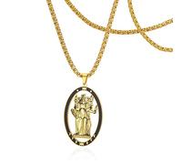 SIPURIS Hekate - Collar con colgante de diosa de la luna triple, diseño de la rueda de la hecate, amuleto de Wicca mágica, joya para hombres y mujeres, 1.5*0.95in, Acero inoxidable, No es una piedra