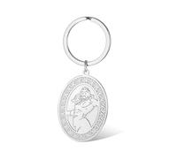 SIPURIS Llavero Poseidón del Señor del Mar, mitología griega, llavero de amuleto de los Doce Dioses del Olimpo, accesorios para joyería para hombre, Plata/1 unidad, 1.5*1.06 in