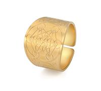 SIPURIS Metatron - Anillo cúbico mágico para hombre y mujer, anillo de dedo de arcángel, anillo de acero inoxidable, diseño de geometría sagrada, protección hexagonal, anillo de declaración, 9, Acero