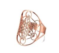 SIPURIS Metatron - Anillo de cubo para hombres y mujeres anillos de dedo ajustables de arcángel mágico banda geometría sagrada protección hexagonal anillo de amuleto