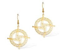 SIPURIS Pendientes de cruz de Santa Brígida, aretes de Santa Brígida, talismán celta irlandés, joyería religiosa cristiana pagana para mujer y hombre, 1.38*1.46in, Acero inoxidable, Sin piedra