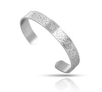 SIPURIS Pulsera de nudo celta para mujeres y hombres pulsera vikinga con nudo de triquetra celta pulsera de acero inoxidable estilo nórdico irlandés ajustable pulsera abierta talismán joyería pagana