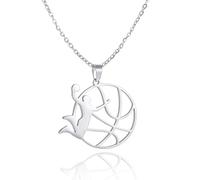 SIPURIS Sprots - Collar con colgante de bola para hombre, para fútbol, baloncesto, voleibol, béisbol, hip-hop, joyería deportiva, Acero inoxidable, No es una piedra preciosa