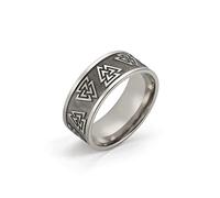 SIPURIS Valknut - Anillos vikingos para hombre, anillos de runa nórdica, círculos de acero inoxidable, triquetra, nórdico, valknut, símbolo vikingo, joyería de regalo, 9, Acero inoxidable, Sin piedras