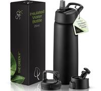 SipX TripleInsulated Stainless Steel Water Bottle 25oz With 3 Lids BPAFree Reusable Insulated Water Bottle Keeps Cold 24 Hou