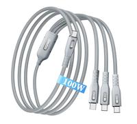 SIQIWO Cable Multi USB C, Cable Divisor USB C a USB Tipo C 3 en 1 de 1.2M con 3 Puertos Tipo C, Carga Rápida para iPhone 15/16/17, Samsung Galaxy S25, MacBook Air/Pro, Lenovo, iPad, etc (100W Máx.)