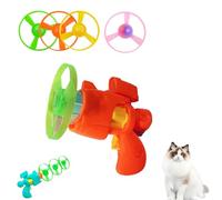 SiQiYu Celerypet Light-Up Flying Disc Cat Launcher Set,Celery Pets Flying Disc Launcher Toy,Cats Tracking Interactive Toys for Chasing Training Hunting (rojo, 1pcs)