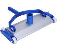 SIQUA Limpiafondos de Aluminio Premium para Piscinas con Cuatro Ruedas y Cepillo de Arrastre.Conexión a Manguera de aspiración de Ø38 mm.Longitud 45 cm. Cepillo de Nylon. Fijación Palomilla.