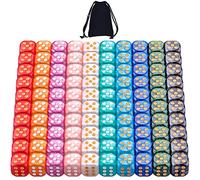 SIQUK 100 Piezas Dados 6 Caras 12mm Juego de Dados Coloridos Dados D6, 10 Colores
