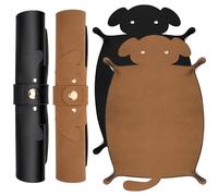 SIQUK 2 Piezas Bandeja de Dados Perros Tablero de Dado Plegable Tapete para Dados Cuero PU Dice Tray para DND RPG (Camel, Negro)