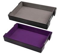 SIQUK 2 Piezas Tablero de Dados Magnético Bandeja de Dados Rectangular Plegable Dice Tray para DND RPG (Gris, Violeta)