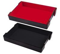SIQUK 2 Piezas Tablero de Dados Magnético Bandeja de Dados Rectangular Tablero de Dados Plegable Dice Tray para DND RPG (Negro, Rojo)