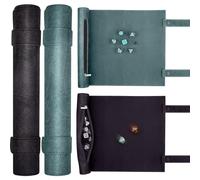 SIQUK 2 Piezas Tapete para Dados 2 en 1 Bandeja de Dados Plegable Bolsa Almacenamiento Tablero Dado Cuero PU con Cremallera para DND RPG (Cian, Negro)