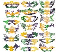 SIQUK 20 Piezas Máscara de Mascarada de Encaje Máscaras Venecianas Media Cara Máscara para Mujer