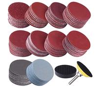 SIQUK 200 Piezas Discos de Lijado de 50mm Discos Hook and Loop Grano 80 180 240 320 400 600 800 1000 2000 3000
