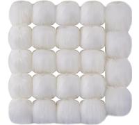 SIQUK 24 Piezas Pompones Artificial Piel Pompones de Piel Bola para Llaveros Bolsos, Blanco