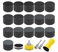 SIQUK 240 Piezas Papel de Lija 25 mm Disco de Lija Redonda Discos Hook and Loop Almohadillas Papel de Lija Seco Húmedo Grano 60-10000 para Madera Metal