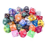 SIQUK 35 Piezas Dados de rol Poliédrico 10 Caras Dados de Colores para DND y Enseñanza de Matemáticas, con Bolsas