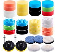 SIQUK 35 Piezas Pulir Coche Esponjas Coche 75mm/3" Lana Pulir Kit para Coche Encerado Lijado
