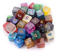 SIQUK 42 Piezas Dados 6 Caras Poliédricos de Colores Con Bolsas para DND y Enseñanza de Matemáticas