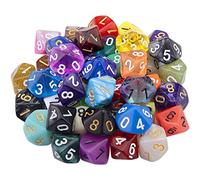 SIQUK 42 Piezas Juego de Dados Poliédricos 10 Caras de Colores Con Bolsas Para DND RPG MTG