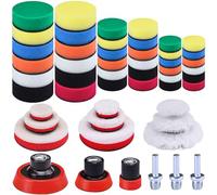 SIQUK 51 Piezas Esponja Pulir para Coche, Kit de Esponja Pulido con Esponjas de 30mm, 50mm y 80mm