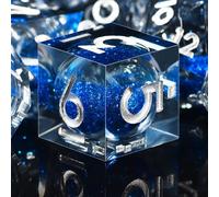 SIQUK 7 Piezas Dados Nucleo Liquido Juego Dados Poliedricos D4 D6 D8 D10 D12 D20 D% DND Dice para DND RPG MTG Dungeons and Dragons, Negro & Azul, Plata